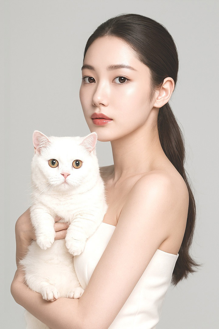 먼치킨 고양이와 턱시도 고양이 모델