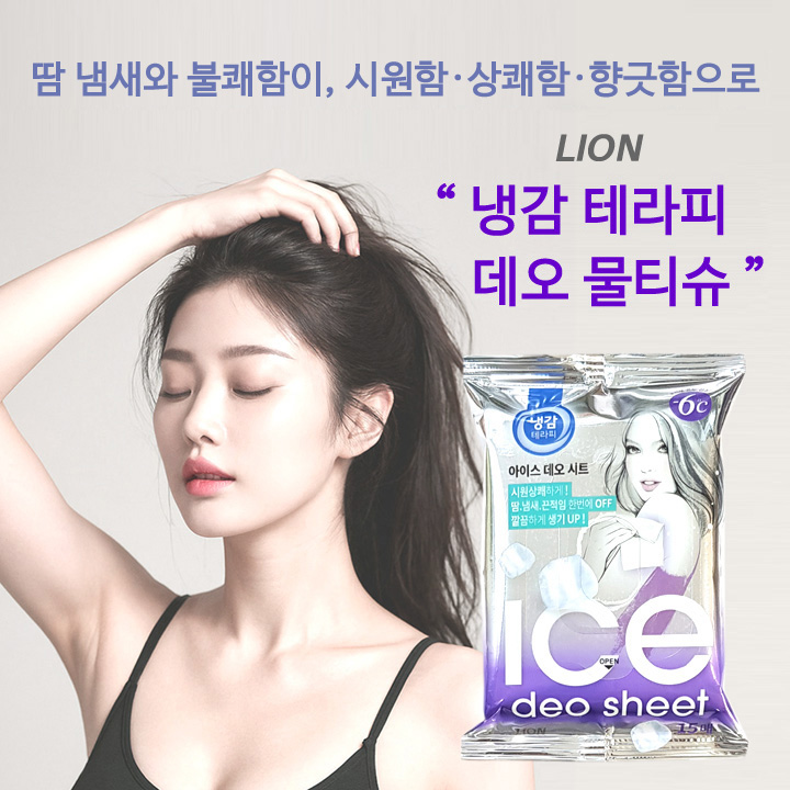 라이온 냉감테라피 데오시트 물티슈3